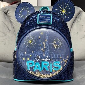 Disney Paris Sequin Backpack - Navy and Teal
